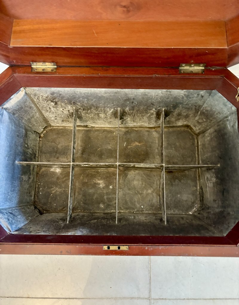 Antique Regency Quality Figured Mahogany Freestanding Wine Cooler